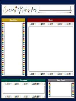 Preview of Cornell Notes Organizer