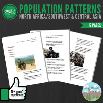 Preview of Cornell Notes: (Population Patterns) North Africa, Southwest Asia, Central Asia