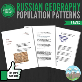Preview of Cornell Notes (Population Patterns) Russia