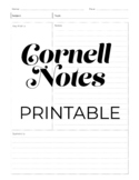 Cornell Notes Printable Template - Cornell Notes 8.5x11 PD