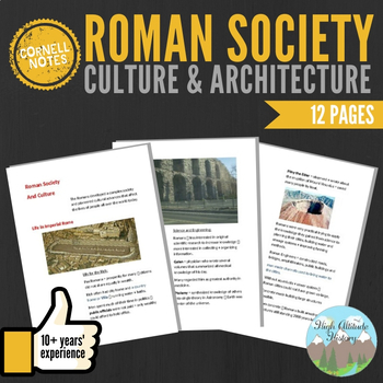 Preview of Cornell Notes (Roman Society, Culture and Architecture)