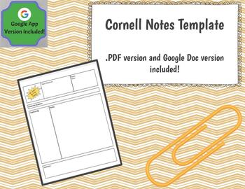 Preview of Cornell Notes Template (Google Docs Version Included!)