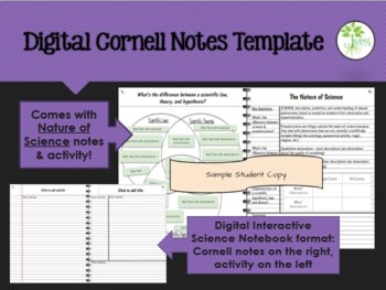 Preview of Cornell Notes Template (Google Slides - Interactive Science Notebook format) 