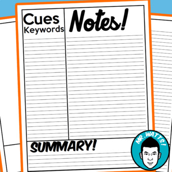 Preview of Cornell Notes Template Pack