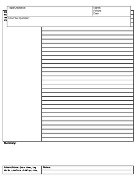 Preview of Cornell Notes Template (editable)