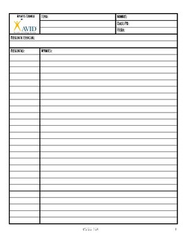 Preview of Cornell Notes Template in Spanish