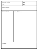 AVID Cornell Notes Template/ Learning Log/ Table of Contents