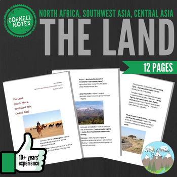 Preview of Cornell Notes: (The Land) North Africa, Southwest Asia, Central Asia