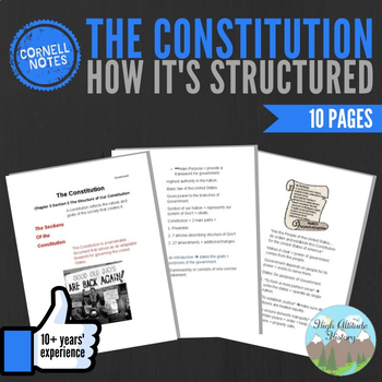 Preview of Cornell Notes (The Structure of the Constitution) Government