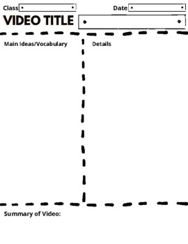 Preview of Cornell Notes: Video Notetaking