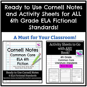 Preview of Cornell Notes and Common Core Graphic Organizers for Fictional Texts