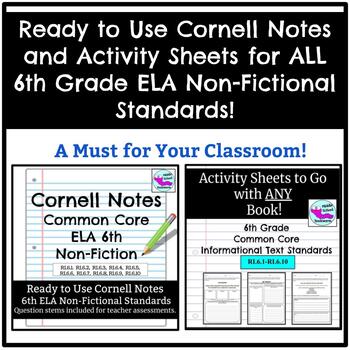 Preview of Cornell Notes and Common Core Graphic Organizers for Non-Fictional Texts