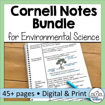Preview of Cornell Notes for Environmental Science - Earth Systems - Environmental Systems