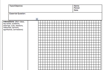 Preview of Cornell Notes for Graphing - Math/Science (editable)