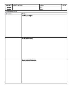 Cornell Notes for Math by Casondra Neptune | TPT