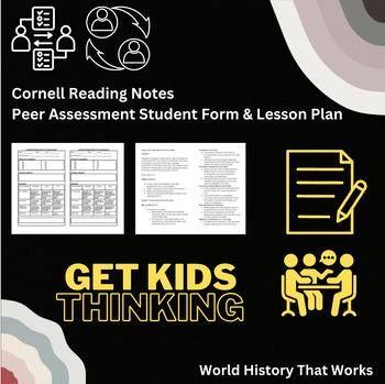 Preview of Cornell Reading Notes Peer Assessment (Student Form & Lesson Plan)