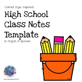 Cornell Style Inspired Class Notes Template for AVID Program