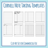 Cornell Style Note Taking Templates / Writing Lines Paper 