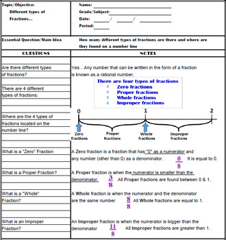 Preview of Cornell Style Notes for 6th Grade Mathematics - Bundle Pack
