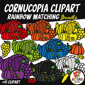 Preview of Cornucopia Color Matching Bundle | Thanksgiving Clipart [ARTeam Studio]