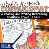 Cornucopia Craft Thanksgiving Writing Prompt Gratitude Bul