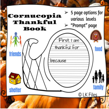 Preview of Cornucopia Thankful Book for Google Docs - Ideal for Distance Learning