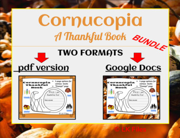 Preview of Cornucopia Thankful Book for Google Docs & PDF Format BUNDLE - Distance Learning
