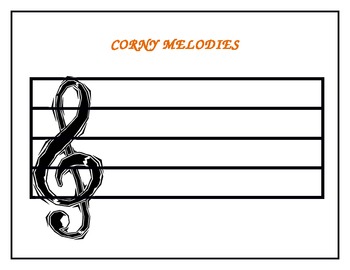 Preview of Corny Melodies - A Music Staff Activity