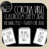 Corona Virus/COVID-19: Classroom Safety Signs (Rae Dunn Style)