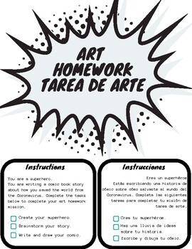 Preview of Coronavirus - Superhero Comic Book - Homework Project in English and Spanish