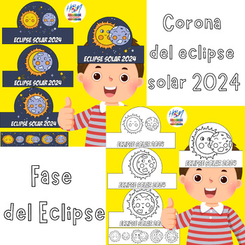 Preview of Coronas del Eclipse Solar 2024: Paquete de Actividades y Manualidades