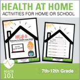 Middle School or High School Homeschool Health Worksheets