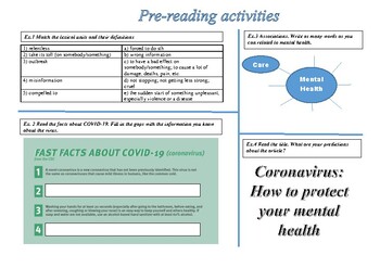 Preview of High School The Coronavirus Reading Comprehension and Interactive Activity