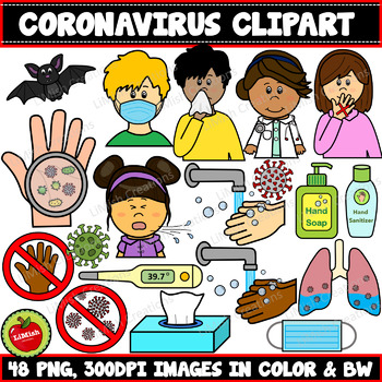 Preview of Coronavirus Clipart Covid-19 Clipart