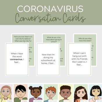 Preview of Coronavirus Conversation Cards - Discussion Questions for Teletherapy Covid-19