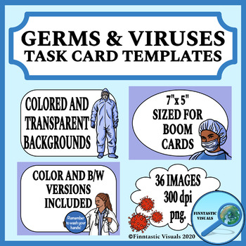 Preview of Covid-19 Germs and Viruses Digital Task Card Templates