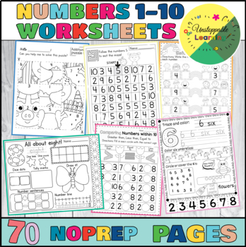 Spring Activities Number 1-10 Worksheets for preschool kindergarten ...