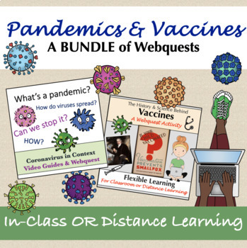 Preview of Pandemic & Vaccines Webquest & Lesson BUNDLE (Covid-19) | Distance Learning