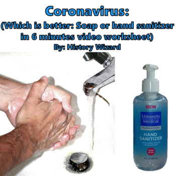 Preview of Coronavirus: (Which is better: Soap or hand sanitizer short video worksheet)