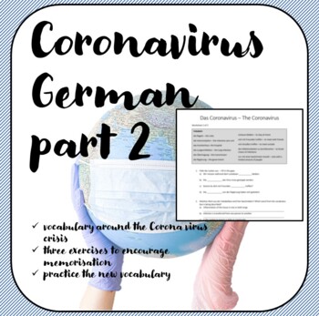 Preview of Coronavirus Worksheet German Deutsch Part 2