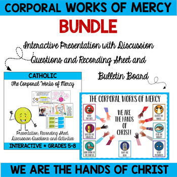 Preview of Corporal Works of Mercy Bundle- Interactive Presentation and Bulletin Board