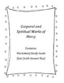 Corporal and Spiritual Works of Mercy Worksheet and Quiz