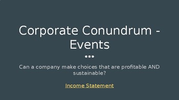 Preview of Corporate Conundrum Simulation - Building a Profitable AND Sustainable Company
