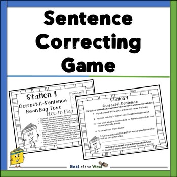 Preview of Correct-A-Sentence Game - Grammar - ELA Game - Correct Sentence - Elementary