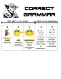 Correct Grammar Graphic Rubric and Self-Assessment Page