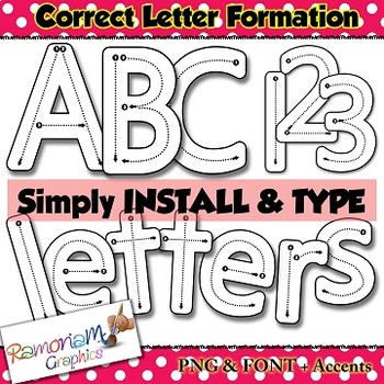Preview of Alphabet Tracing letters: correct letter formation clip art