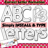 Alphabet Tracing letters: correct letter formation clip art