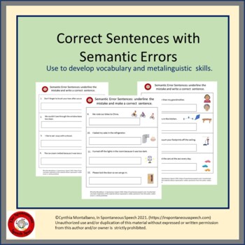 Preview of Correct Semantic Error Sentences