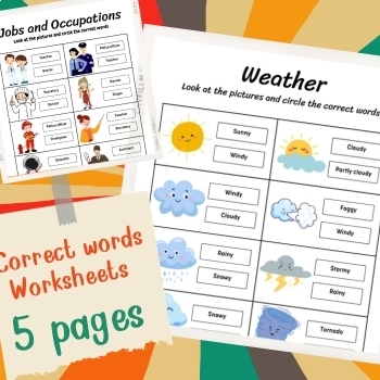 Preview of 100th day of school Correct Words Worksheets for Kids