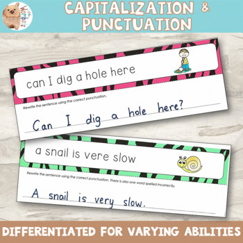 Preview of Correct the Capitilization, Punctuation and Sight Word Activity